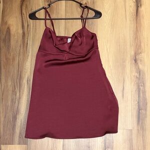 BP Burgundy Mini Slip Dress